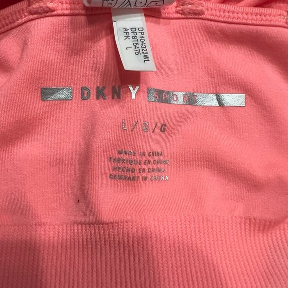 🔥NWT DKNY Sport Strappy Low Impact Sports Bra Size Large Coral/Pink Color - Picture 4 of 5